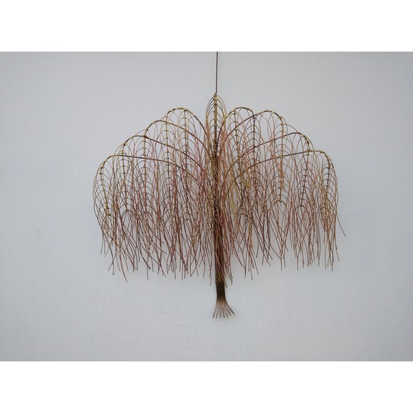 Copper and Brass Willow Tree  Metal Wall Hanging Art Decor Sculpture - Picture 2 of 10